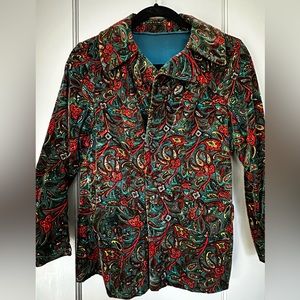 Vintage velvet paisley pea coat/jacket
